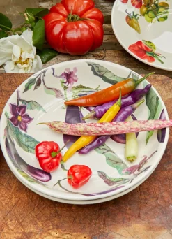 Aubergine & Flowers Medium Pasta Bowl