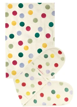 Big Polka Dot Double Oven Glove & Tea Towel Set
