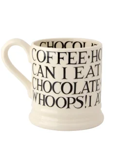 Black Toast All Over Writing 1/2 Pint Mug