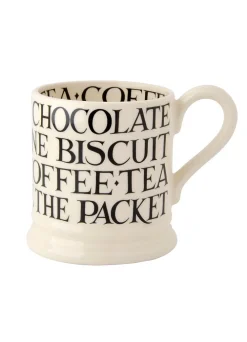 Black Toast All Over Writing 1/2 Pint Mug
