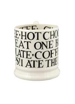 Black Toast All Over Writing 1/2 Pint Mug