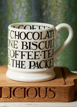 Black Toast All Over Writing 1/2 Pint Mug