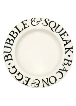 Black Toast Bacon & Egg Large Dinner Plate, 10.5 Inch