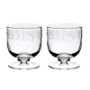 Black Toast Crystal Glass Set Of 2 Pudding Bowls