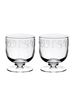 Black Toast Crystal Glass Set Of 2 Pudding Bowls
