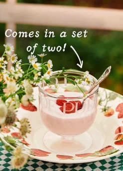 Black Toast Crystal Glass Set Of 2 Pudding Bowls
