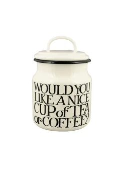 Black Toast Enamel Medium Storage Pot