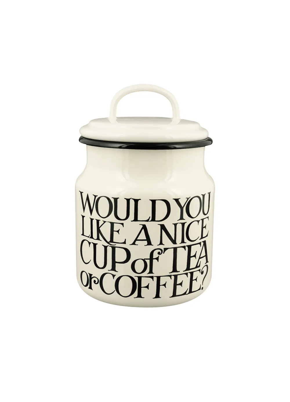 Black Toast Enamel Medium Storage Pot