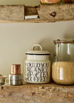 Black Toast Enamel Medium Storage Pot