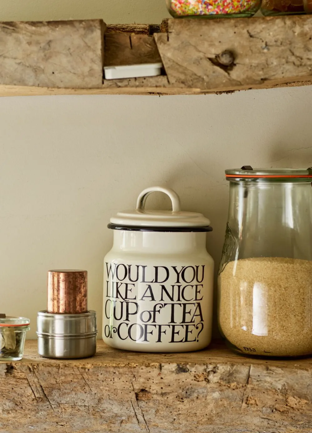 Black Toast Enamel Medium Storage Pot