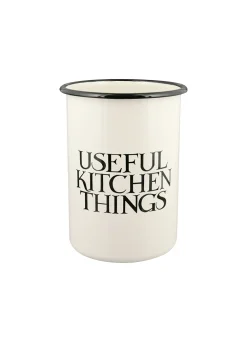 Black Toast Enamel Utensils Storage Pot