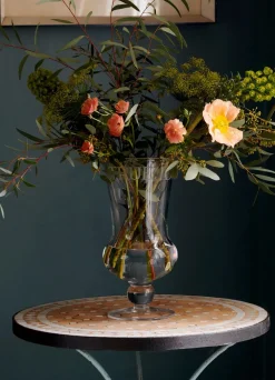Black Toast Extra Large Crystal Glass Flared Vase