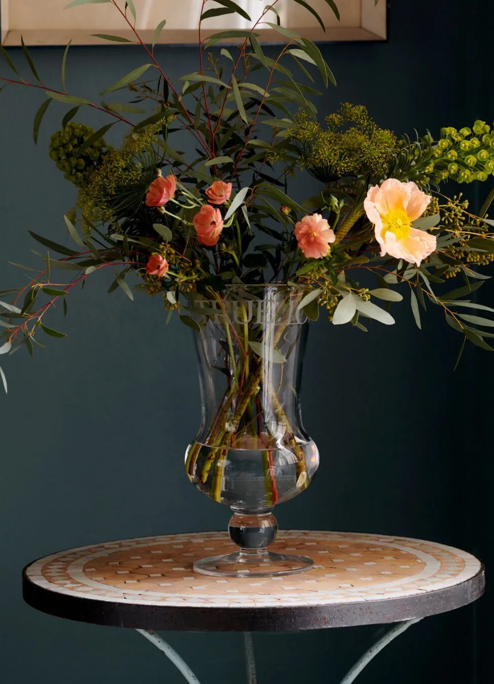 Black Toast Extra Large Crystal Glass Flared Vase