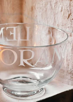 Black Toast Large Crystal Glass Bowl
