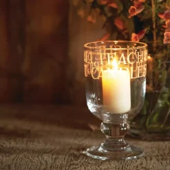 Black Toast Large Crystal Glass Storm Lantern