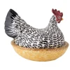 Black Toast Large Silver Hen on Nest