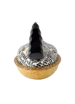Black Toast Large Silver Hen on Nest