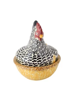 Black Toast Large Silver Hen on Nest