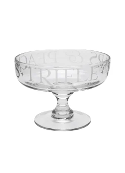 Black Toast Medium Crystal Glass Trifle Bowl
