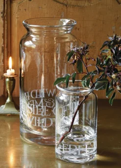 Black Toast Medium Crystal Glass Jar Vase