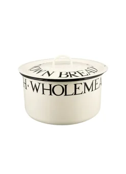 Black Toast Medium Enamel Bread Bin
