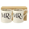 Black Toast 'Mr & Mr' Set of 2 1/2 Pint Mugs Boxed