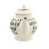 Black Toast 4 Mug Teapot