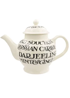 Black Toast 4 Mug Teapot