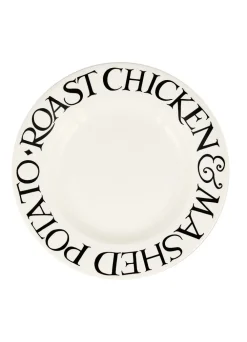 Black Toast Roast Chicken Large Dinner Plate, 10.5 Inch