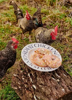 Black Toast Roast Chicken Large Dinner Plate, 10.5 Inch