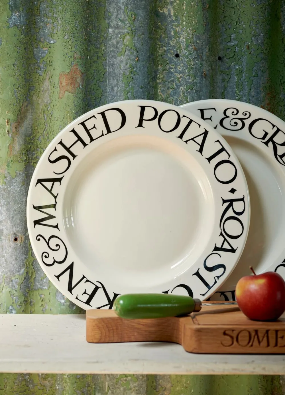 Black Toast Roast Chicken Large Dinner Plate, 10.5 Inch