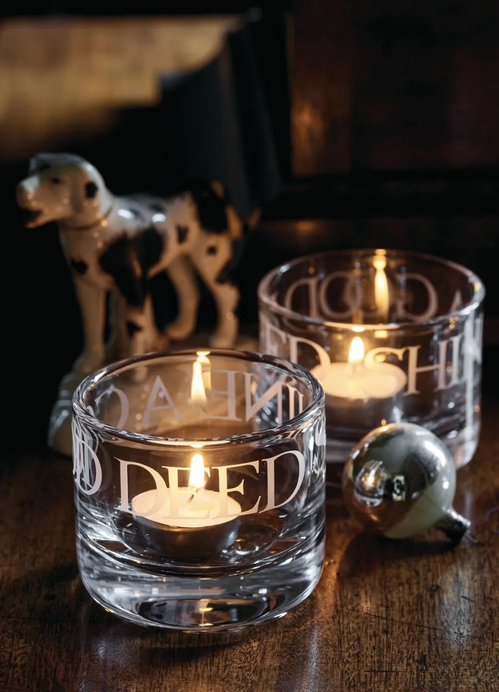 Black Toast Small Crystal Glass Votive Candle