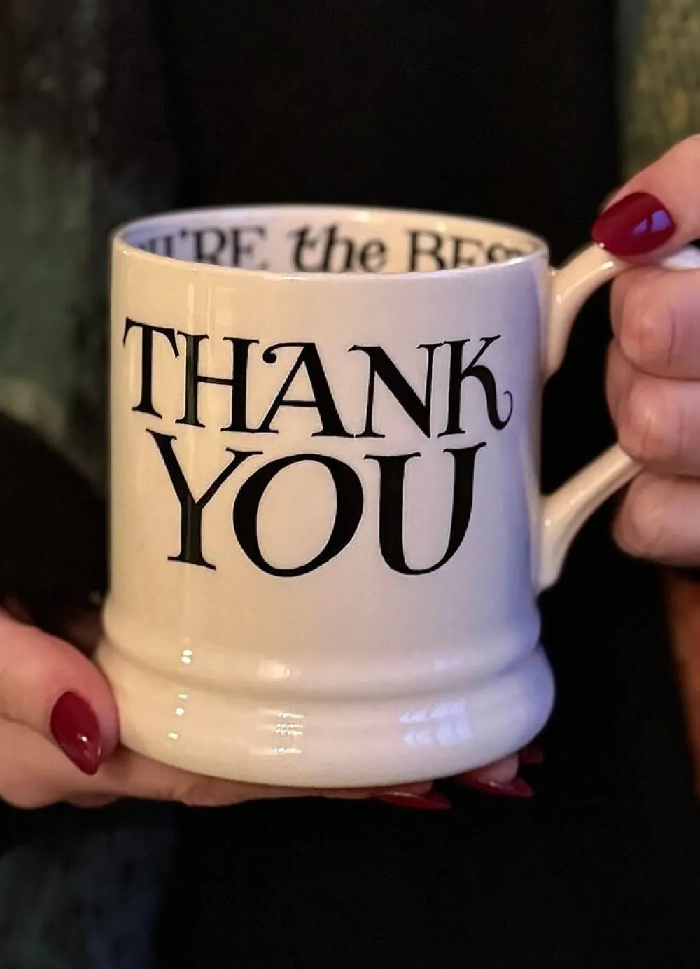 Black Toast Thank You 1/2 Pint Mug