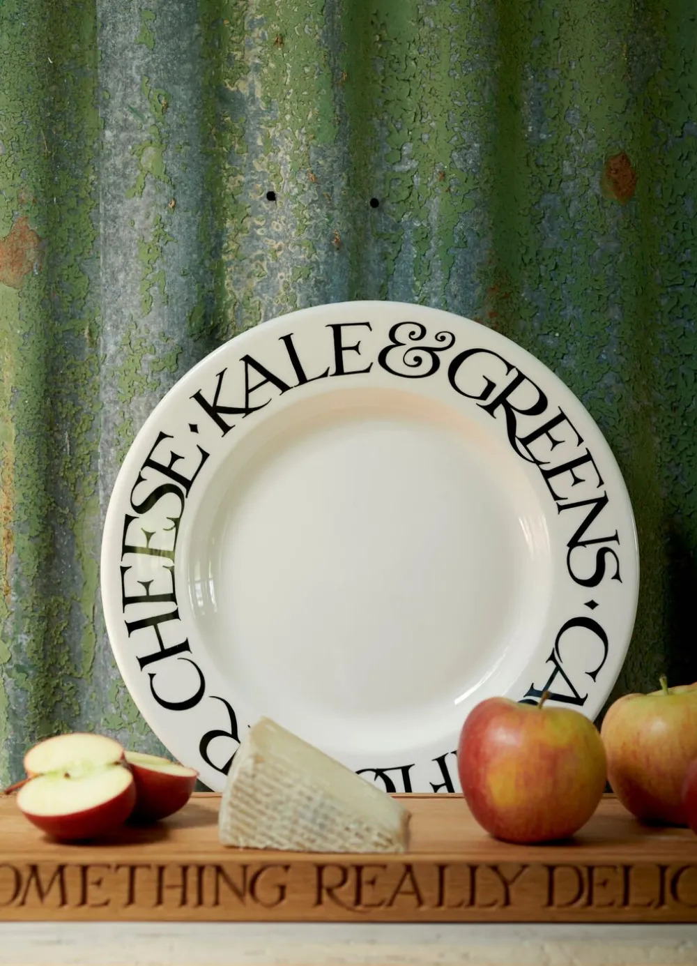 Black Toast Veggies Large Dinner Plate, 10.5 Inch