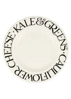 Black Toast Veggies Large Dinner Plate, 10.5 Inch