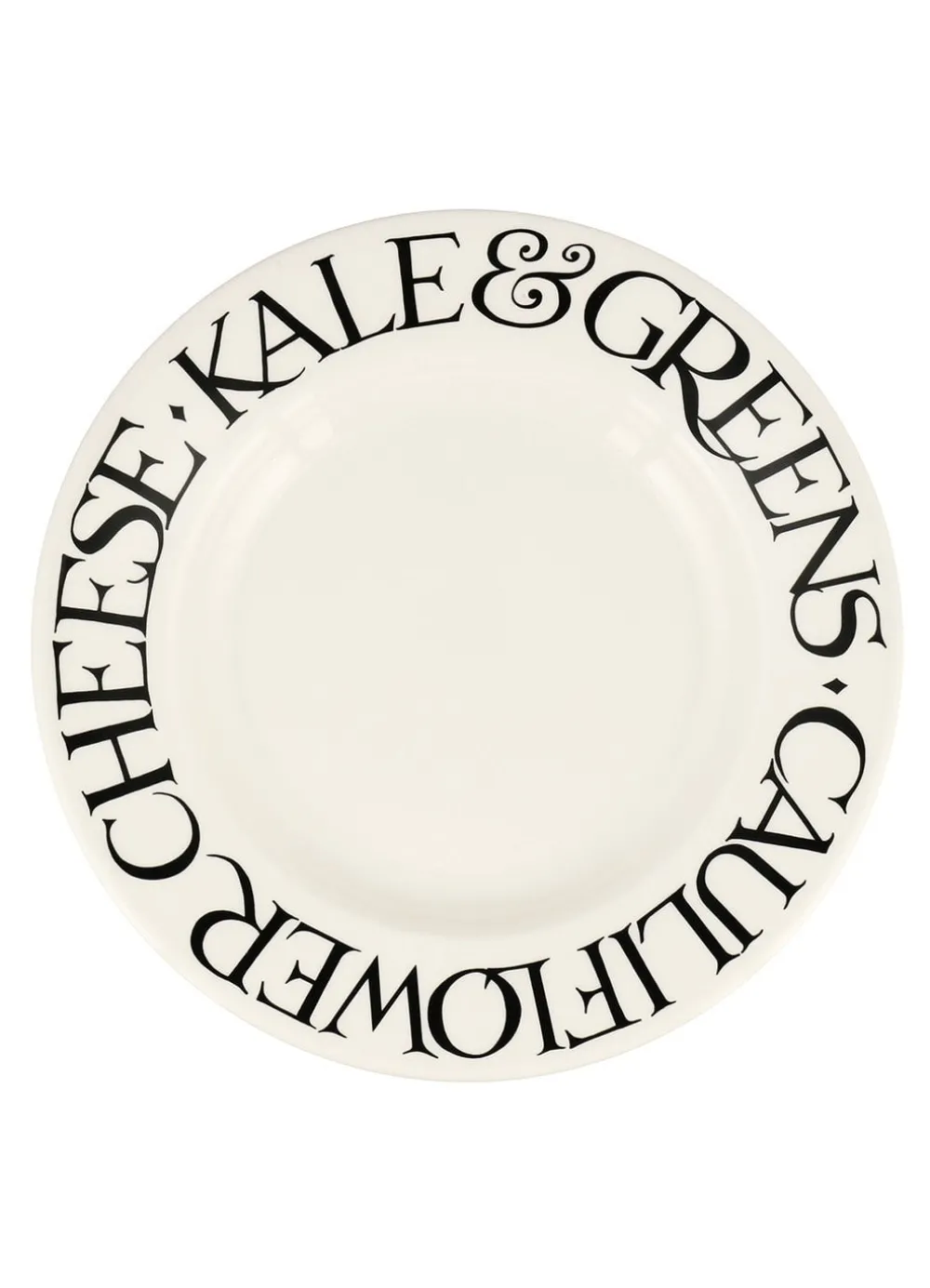 Black Toast Veggies Large Dinner Plate, 10.5 Inch