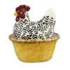 Handpainted Silver Small Hen On Nest