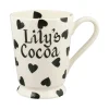 Personalised Black Hearts Cocoa Mug