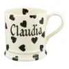 Personalised Black Hearts Large Mug