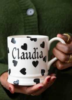 Personalised Black Hearts Large Mug