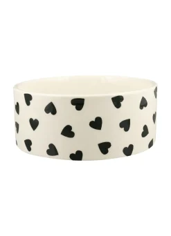 Personalised Black Hearts Large Pet Bowl