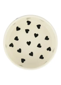 Personalised Black Hearts Large Pet Bowl
