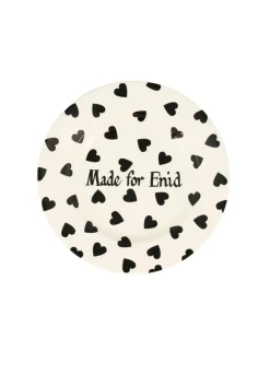 Personalised Black Hearts Medium Dinner Plate, 8.5 Inch