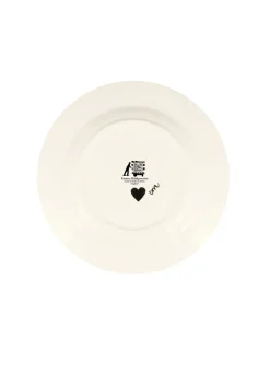 Personalised Black Hearts Medium Dinner Plate, 8.5 Inch