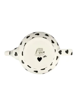Personalised Black Hearts 4 Mug Teapot