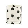 Personalised Black Hearts 1/2 Pint Mug