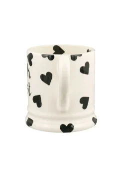 Personalised Black Hearts 1/2 Pint Mug