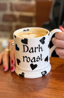 Personalised Black Hearts 1/2 Pint Mug