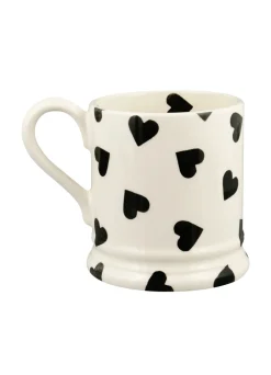 Personalised Black Hearts 1/2 Pint Mug