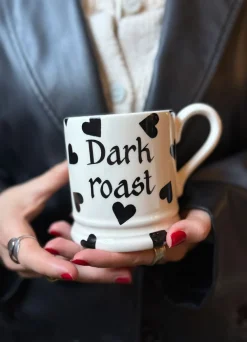 Personalised Black Hearts 1/2 Pint Mug